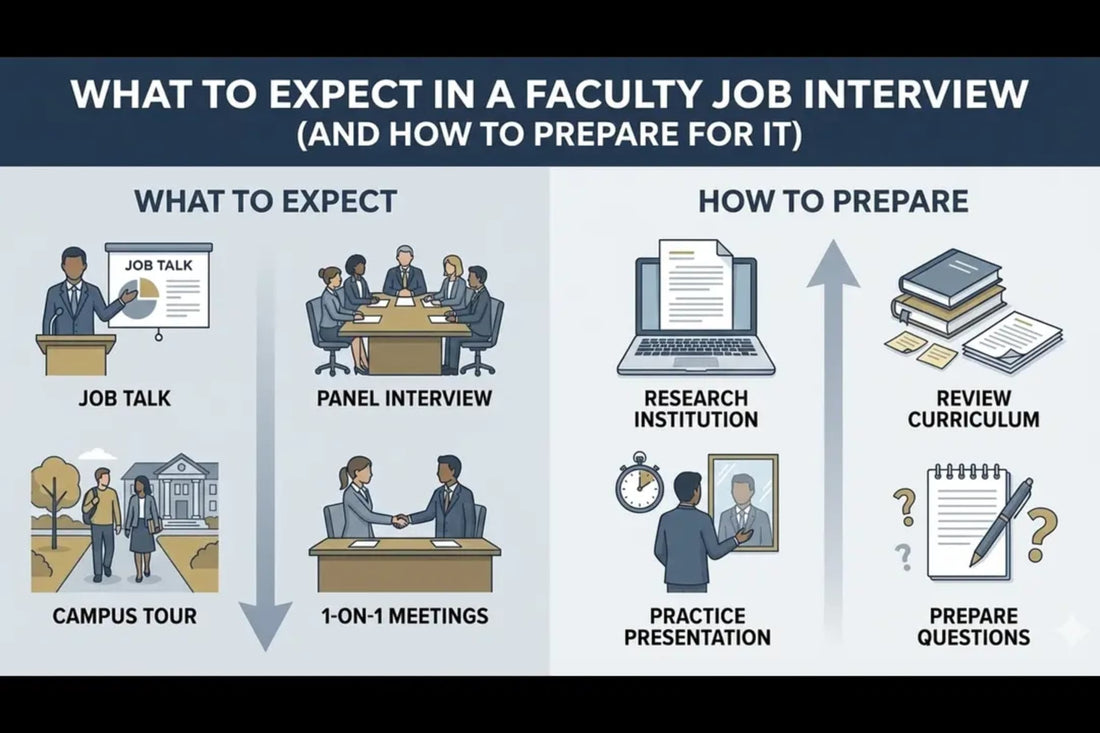 What to Expect in a Faculty Job Interview and how to prepare for it illustration